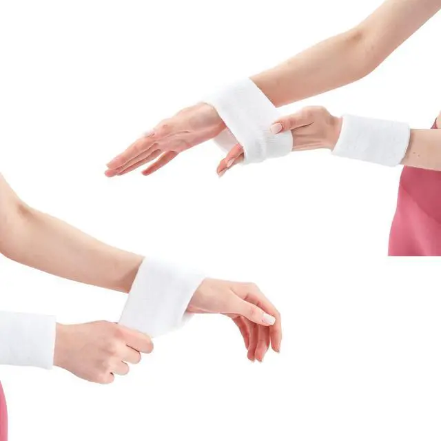 Alt view image 4 of 7 - 12 Pairs Colorful Wrist Sweatbands Athletic Cotton Terry Cloth Wristbands for Gym Sports