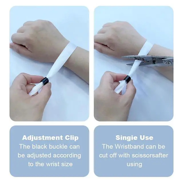 Alt view image 3 of 5 - Cloth Wristbands for Events -100 Pack White Sublimation Blank Fabric Bracelets Wrist Bands for Concerts Festival Club Party
