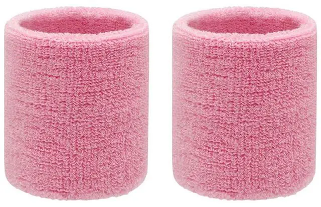Main image of Sweatbands Sports Wristbands for Kids and Women - 3 inch Elastic Athletic Wrist Bands for Tennis, Basketball, Running, Working Out (Pink)