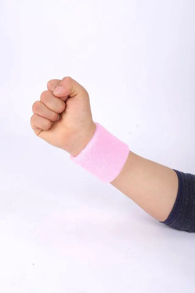 Alt view image 2 of 4 - Sweatbands Sports Wristbands for Kids and Women - 3 inch Elastic Athletic Wrist Bands for Tennis, Basketball, Running, Working Out (Pink)