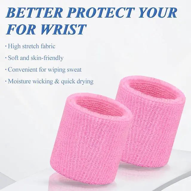 Alt view image 2 of 7 - 6 Pack Sweatbands Sports Wristband Breathable Wrist Band