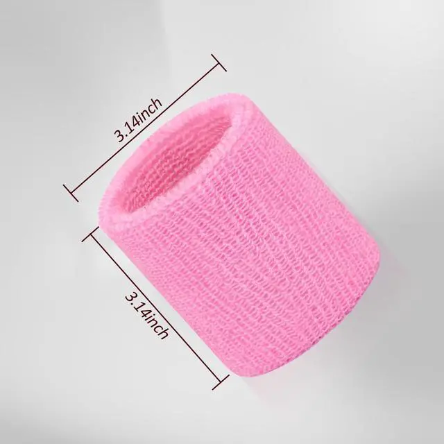 Alt view image 7 of 7 - 6 Pack Sweatbands Sports Wristband Breathable Wrist Band