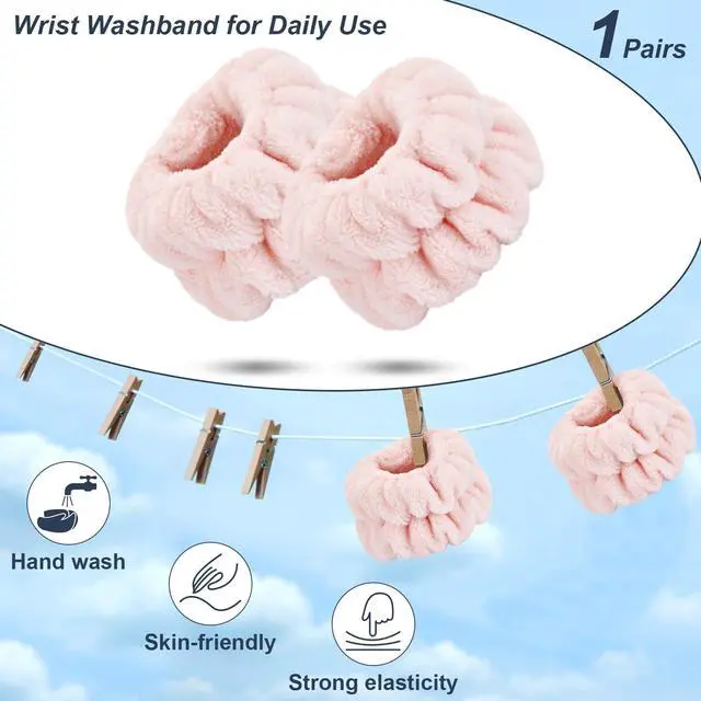 Alt view image 6 of 7 - Wrist Bands for Washing Face, Spa Wristbands for Washing Face, Microfiber Wrist Towels for Washing Face, Face Wash Wristbands, Arm Bands for Washing Face for Woman Children