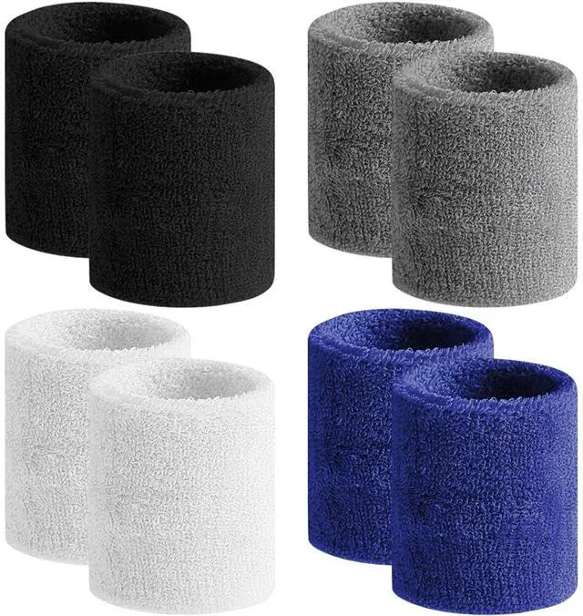 Main image of Sweatbands Sports Wristband for Men & Women -8pcs Moisture Wicking Athletic Cotton Terry Cloth Sweatband for Tennis, Basketball, Running, Gym, Working Out