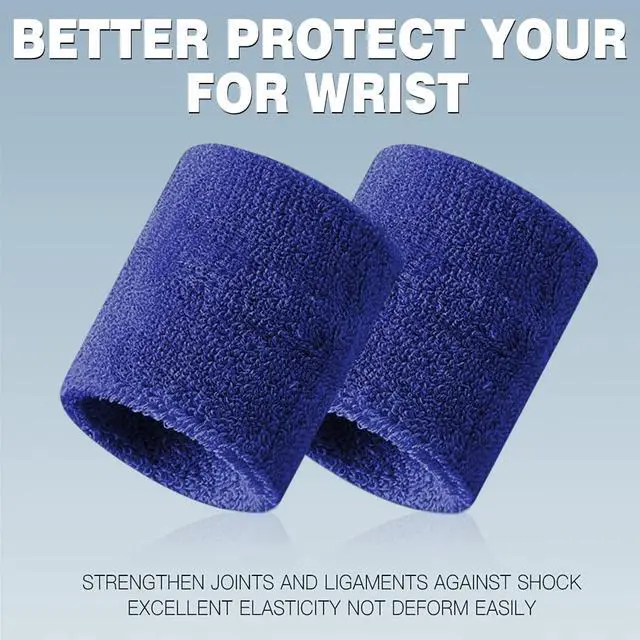 Alt view image 5 of 6 - Sweatbands Sports Wristband for Men & Women -8pcs Moisture Wicking Athletic Cotton Terry Cloth Sweatband for Tennis, Basketball, Running, Gym, Working Out