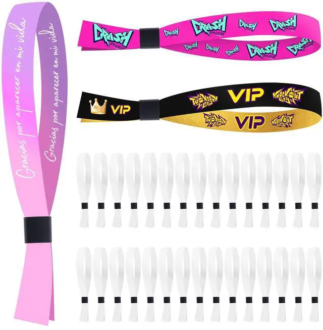 Main image of 100 Pcs Sublimation Cloth Event Wristband Blank, Disposable Wristbands