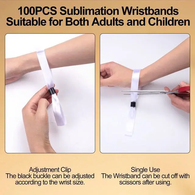 Alt view image 5 of 7 - 100 Pcs Sublimation Cloth Event Wristband Blank, Disposable Wristbands