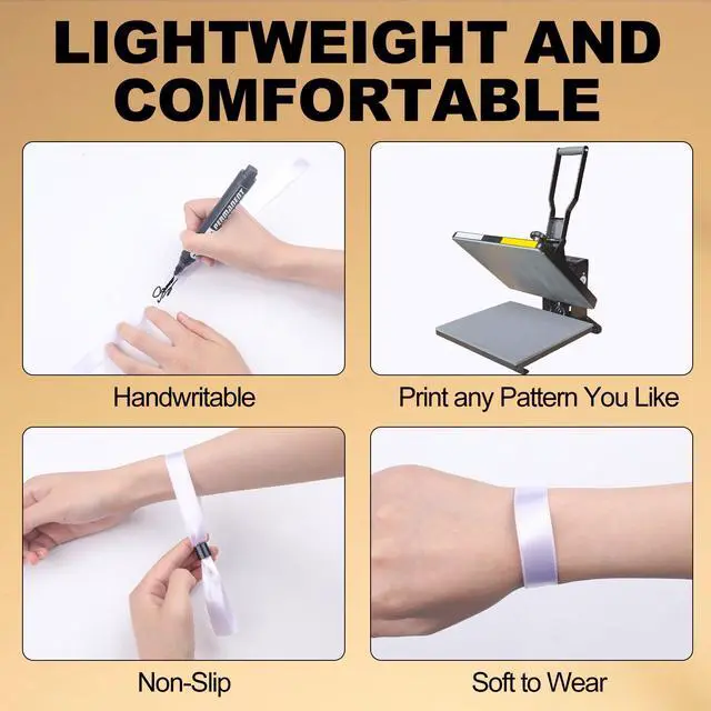Alt view image 6 of 7 - 100 Pcs Sublimation Cloth Event Wristband Blank, Disposable Wristbands