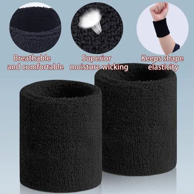 Alt view image 3 of 7 - Sweat Bands for Wrists,Tennis Wristband,10 Pair