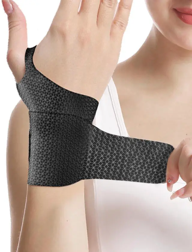 Main image of 2 Pack Ultra Thin Wrist Brace - Wrist Compression Band for Carpal Tunnel, Pain Relief, Arthritis Tendonitis - Carpal Tunnel Brace with Thumb Support - Black
