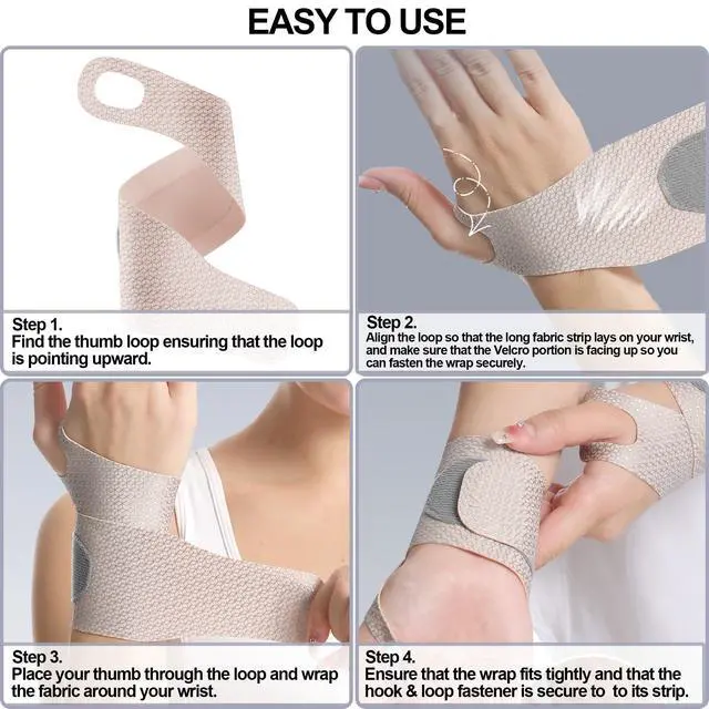 Alt view image 6 of 6 - 2 Pack Ultra Thin Wrist Brace - Wrist Compression Band for Carpal Tunnel, Pain Relief, Arthritis Tendonitis - Carpal Tunnel Brace with Thumb Support - Black