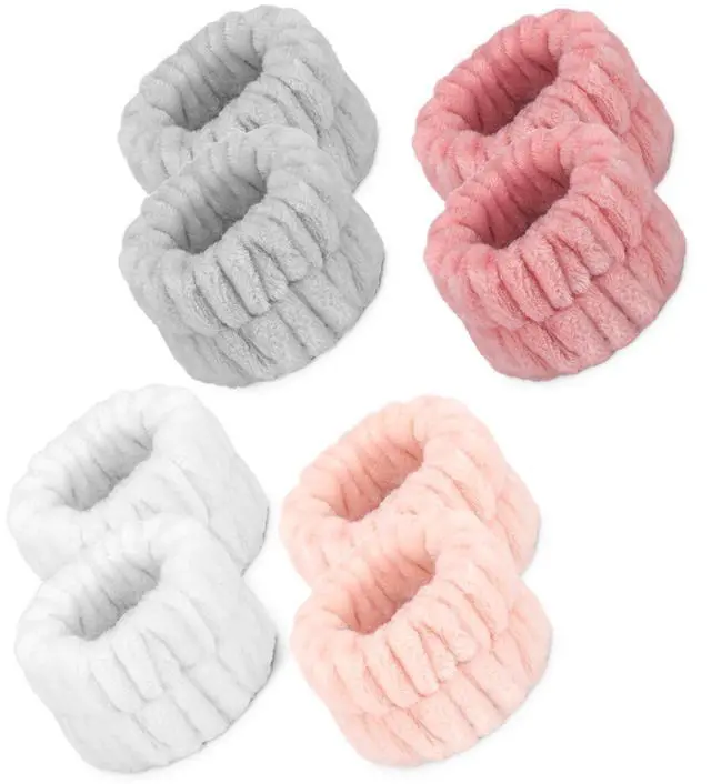 Main image of 8 Pcs Microfiber Wrist Bands for Washing Face, Women's Absorbent Face Washing Wristbands, Prevent Water from Spilling Down Your Arms