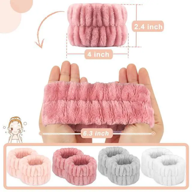 Alt view image 2 of 6 - 8 Pcs Microfiber Wrist Bands for Washing Face, Women's Absorbent Face Washing Wristbands, Prevent Water from Spilling Down Your Arms