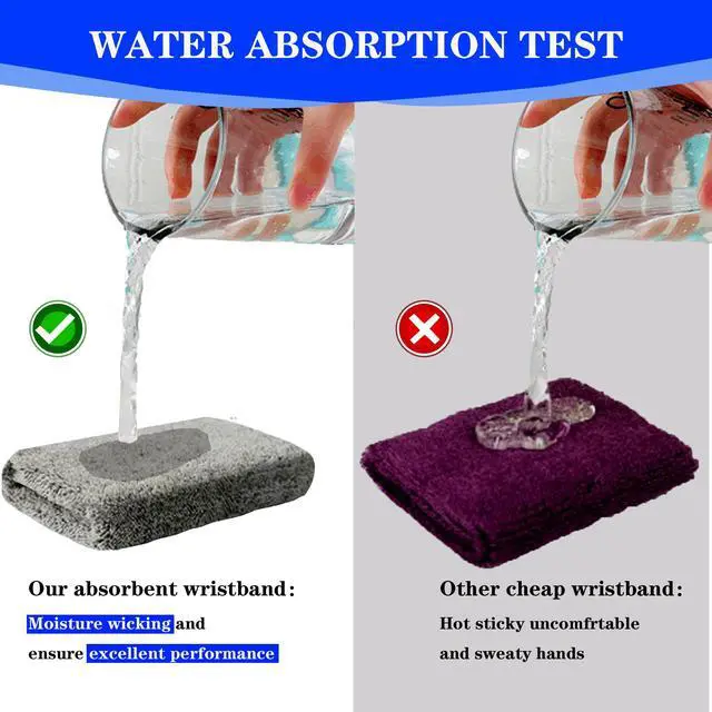 Alt view image 3 of 7 - 8 Pack Wrist Sweatbands Tennis Wrist Bands Absorbent Sweat Band for Men and Women, Breathable Cotton Sweatbands for Working Out, Football, Basketball, Running Athletic Sports -LightCamel