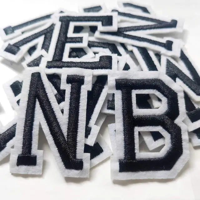 Main image of Iron on Letter Patches 52 Pieces,bfuee Letter Patches Alphabet Embroidered Patch A-Z,for Hats Shirts Jeans Bags Black