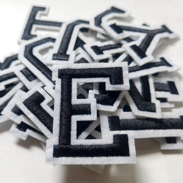 Alt view image 2 of 7 - Iron on Letter Patches 52 Pieces,bfuee Letter Patches Alphabet Embroidered Patch A-Z,for Hats Shirts Jeans Bags Black