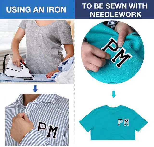 Alt view image 4 of 7 - Iron on Letter Patches 52 Pieces,bfuee Letter Patches Alphabet Embroidered Patch A-Z,for Hats Shirts Jeans Bags Black
