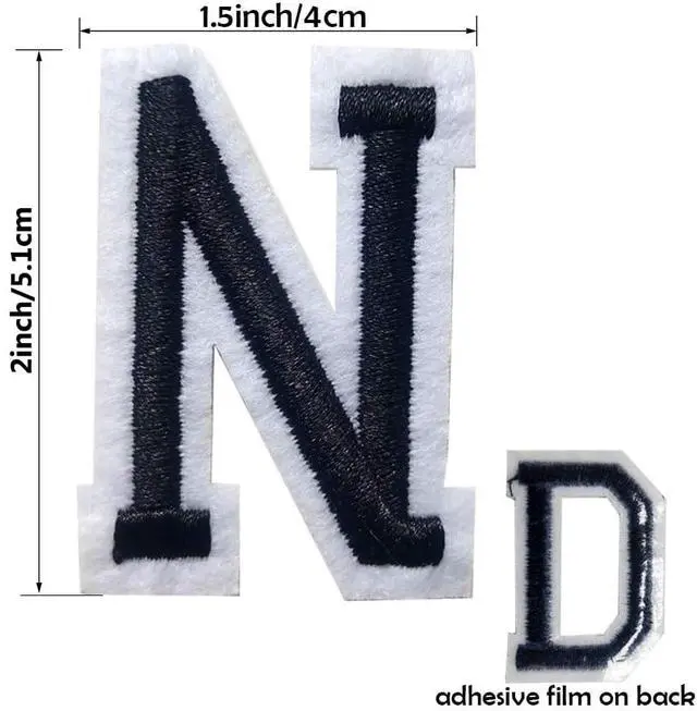 Alt view image 5 of 7 - Iron on Letter Patches 52 Pieces,bfuee Letter Patches Alphabet Embroidered Patch A-Z,for Hats Shirts Jeans Bags Black
