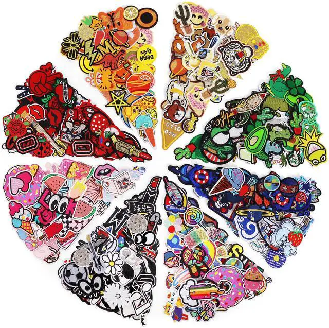 Main image of Embroidered Iron-on Patches Applique: 72Pcs Clothing Accessories