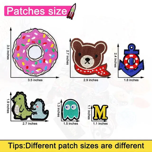 Alt view image 3 of 7 - Embroidered Iron-on Patches Applique: 72Pcs Clothing Accessories