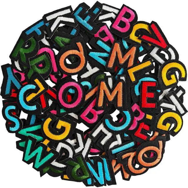 Main image of 104pcs Colorful Iron on Letters Patches, Embroidery Fabric Letters Applique Patch for Clothing, Jackets, Jeans, Hats, Backpacks, Socks
