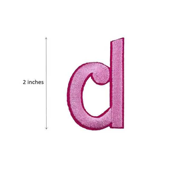 Alt view image 3 of 4 - Pink Cursive Letters Embroidered Iron On Patches Applique Clothes Dress Hat Jeans Sewing Alphabet Letter (Aa-Zz) Applique Accessory (Dd)