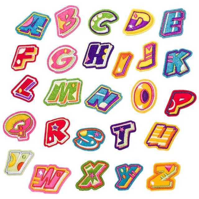 Alt view image 5 of 5 - Sew or Iron on Embroidered Patches | Complete Alphabet A-Z with Colorful Designs | DIY Customization Enthusiasts | Kids Clothing Bags Backpacks Jacket Jeans | 1.3" Height 26PCs Pack