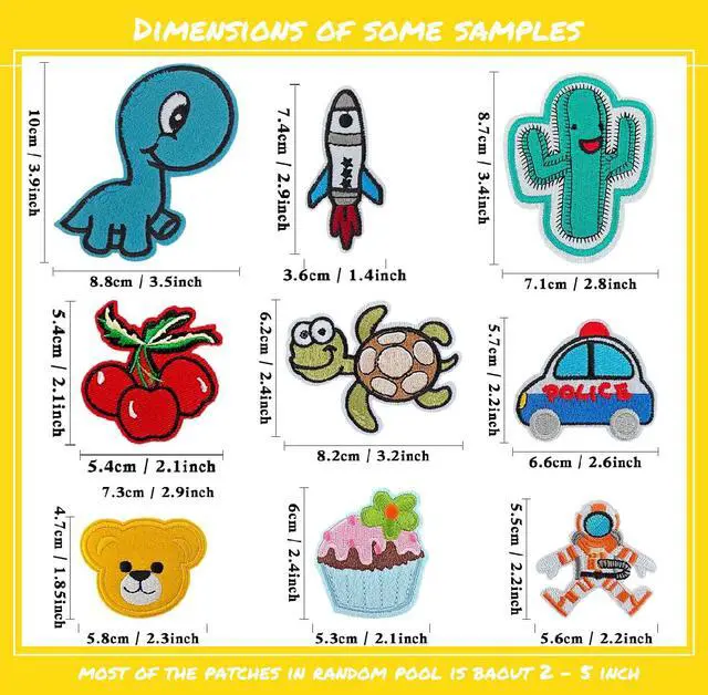 Alt view image 4 of 7 - 60pcs Random Embroidered Iron on Patches for Clothing Hat Tote Bag