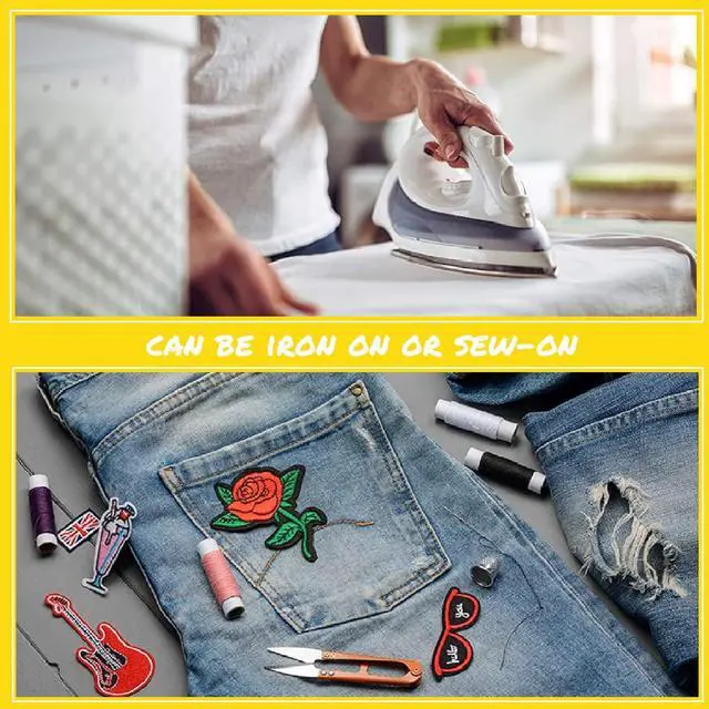 Alt view image 5 of 7 - 60pcs Random Embroidered Iron on Patches for Clothing Hat Tote Bag