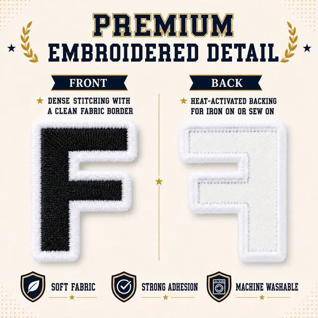 Alt view image 4 of 7 - 72 Pcs Iron On Letter and Number Patches for Clothing