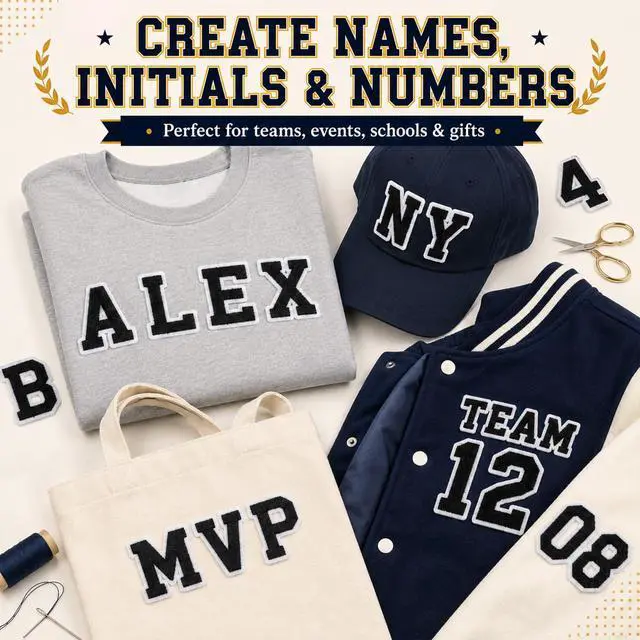 Alt view image 5 of 7 - 72 Pcs Iron On Letter and Number Patches for Clothing