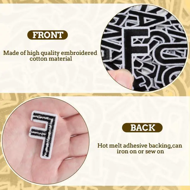 Alt view image 6 of 7 - 72 Pcs Iron On Letter and Number Patches for Clothing