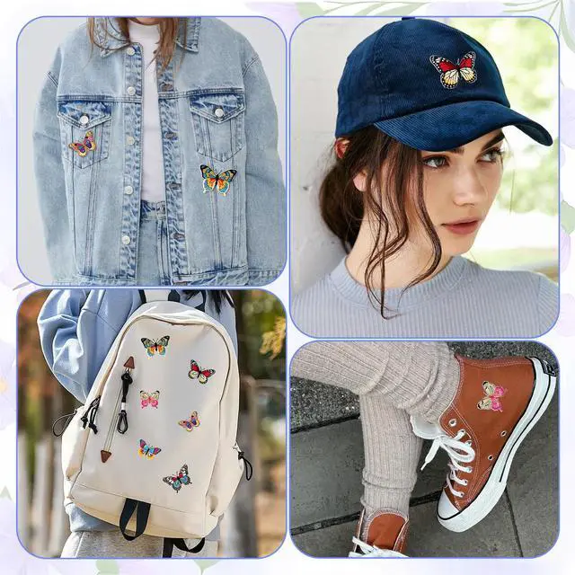 Alt view image 5 of 7 - 6Pcs Colorful Butterfly Iron on Patches 6 Styles Butterfly Patches Elegant Applique Patches Pretty Embroidered Patches Sew On Patches for Clothes Backpacks Hats DIY Decoration
