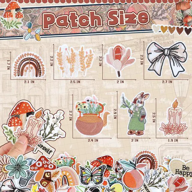 Alt view image 2 of 6 - Vintage Aesthetic Iron on Patches: 36PCS DIY Decorative Appliques