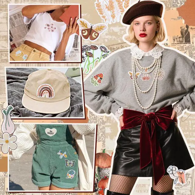 Alt view image 5 of 6 - Vintage Aesthetic Iron on Patches: 36PCS DIY Decorative Appliques