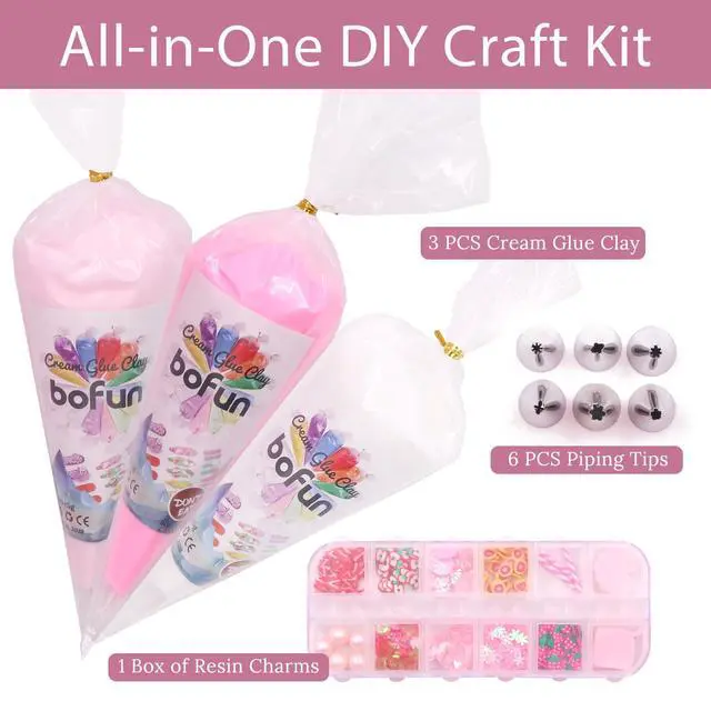 Alt view image 2 of 7 - Decoden Cream Glue Charms Kits, Whipped Cream Glue Clay for Crafts