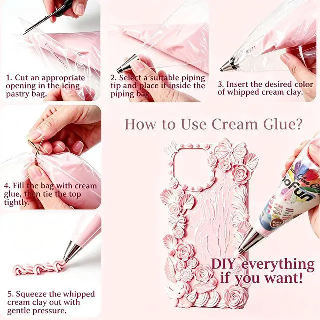 Alt view image 4 of 7 - Decoden Cream Glue Charms Kits, Whipped Cream Glue Clay for Crafts