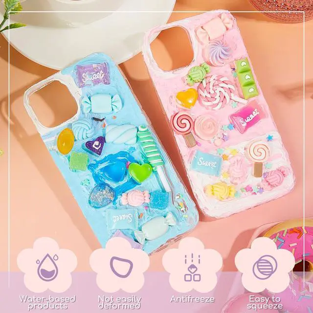 Alt view image 3 of 6 - 12 Pcs Whipped Cream Glue Kit with Piping Tip Decoden Charm,Candy