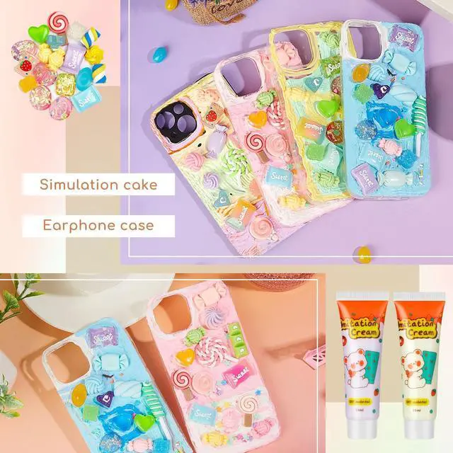 Alt view image 5 of 6 - 12 Pcs Whipped Cream Glue Kit with Piping Tip Decoden Charm,Candy