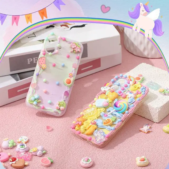 Alt view image 5 of 6 - 6 Set 50g Cream Glue Set with Decorating Mouths for DIY Crafts, Cream DIY Phone Case Kit with Resin Accessories and Decorative Craft Charms Kit for Handmade Crafts(Sweet)