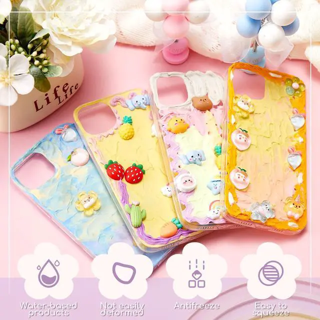 Alt view image 4 of 6 - 12 Pcs Whipped Cream Glue Kit with Piping Tip Decoden Charm,Lovely