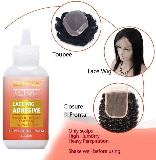 Alt view image 2 of 7 - Lace Front Wig Glue Set - Waterproof With Tools, Hair Wax Stick, Remover, Edge Control Wax, Wig Band, and Dual Brush