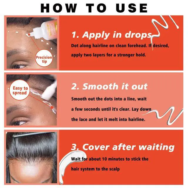 Alt view image 4 of 7 - Lace Front Wig Glue Set - Waterproof With Tools, Hair Wax Stick, Remover, Edge Control Wax, Wig Band, and Dual Brush