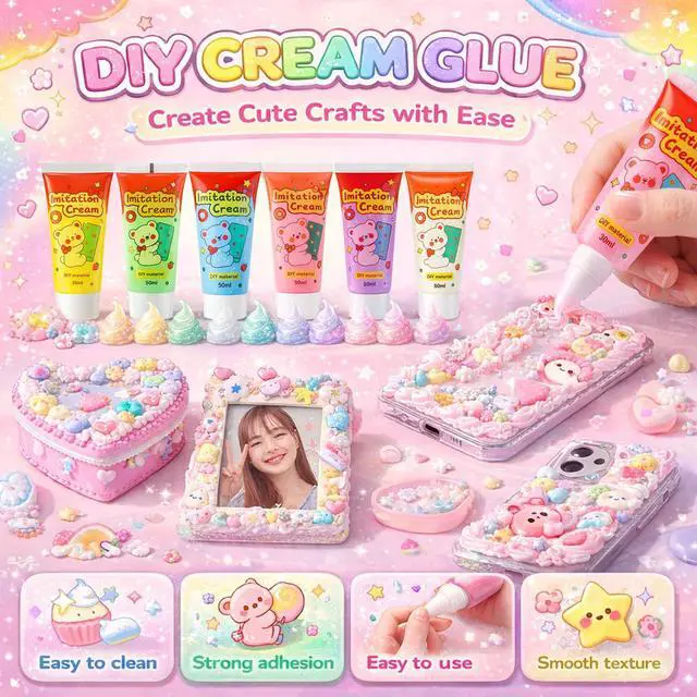 Alt view image 3 of 7 - Decoden Cream Glue for DIY Crafts,Whipped Cream Glue Kit-1.7oz