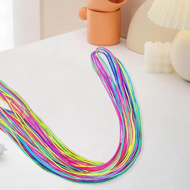 Alt view image 6 of 6 - 40 Pieces Colorful Hair Wrap String For Braids, 85cm long Multi Rainbow Braiding Hair Styling Tie, Gradient Color Hair Rope Band, DIY Braid Wire Band Hair Accessories Girls for Party Sport