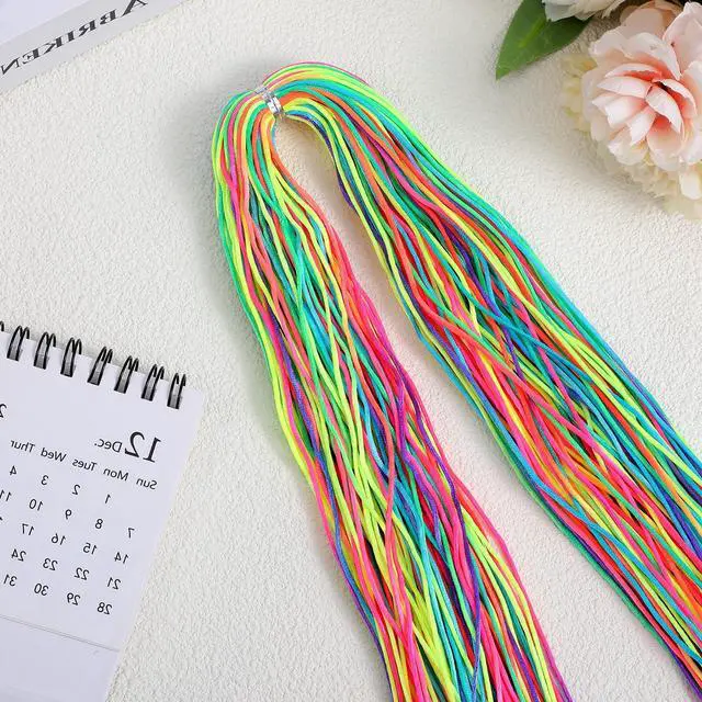 Alt view image 7 of 7 - 120pcs Hair Strings for Braids, Hair Wrap String, Rainbow Braiding Hair Rope for Girls DIY Braids Ponytail Styling