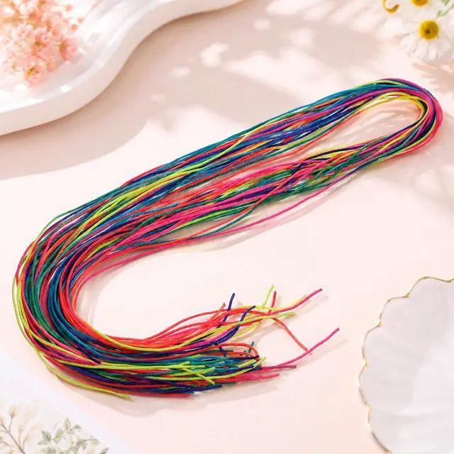 Alt view image 7 of 7 - 64 Pcs Colorful Hair Wrap String For Braids, Colored Ties Hair String Yarn, Braiding Hairs Styling Tie Diy Braid Band Accessories Dreadlock Ponytail