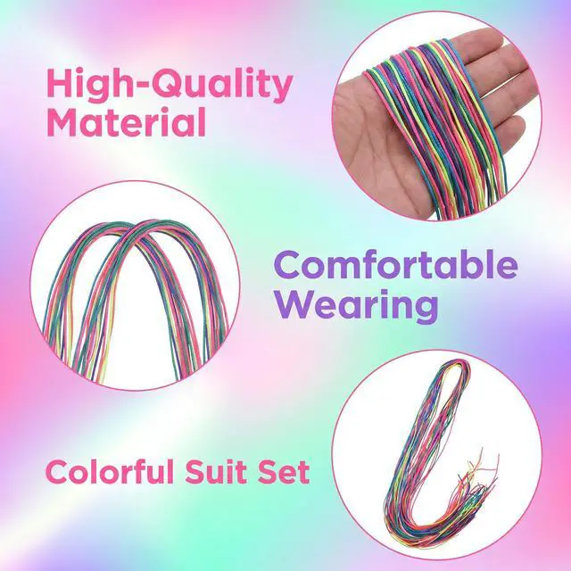 Alt view image 6 of 7 - 64 Pcs Colorful Hair Wrap String For Braids, Colored Ties Hair String Yarn, Braiding Hairs Styling Tie Diy Braid Band Accessories Dreadlock Ponytail