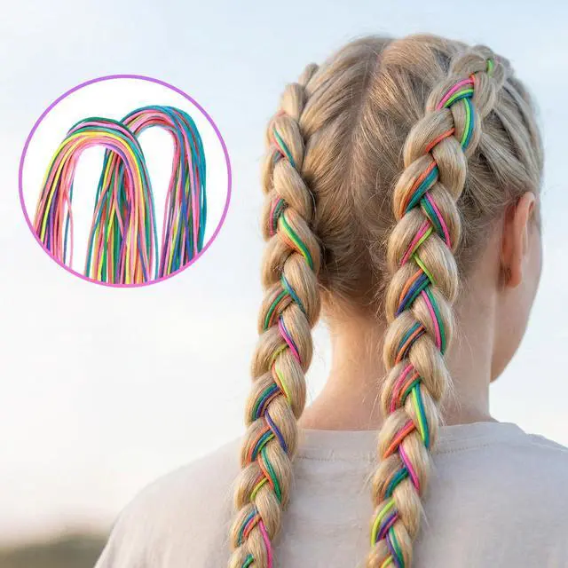 Alt view image 2 of 7 - 64pcs Hair Strings for Braids Colorful Hair Wrap String
