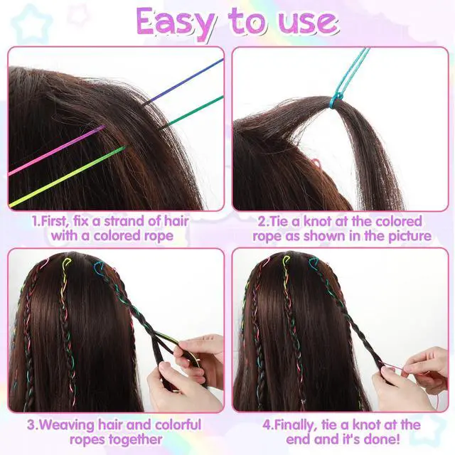 Alt view image 3 of 7 - 64pcs Hair Strings for Braids Colorful Hair Wrap String